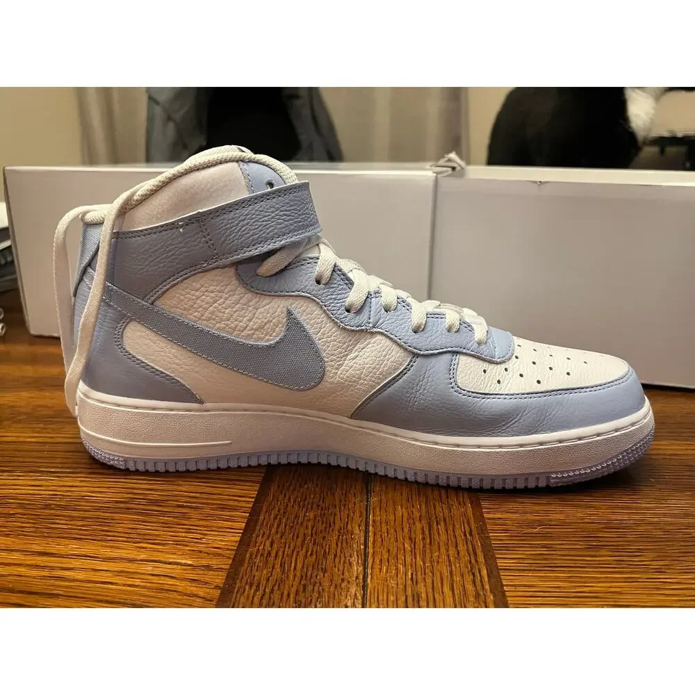 Nike Air Force 1 Mid Custom Nike By Beth Blue White Men’s 12